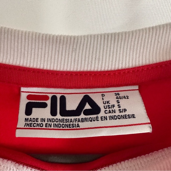 Womens Fila Cropped Short Sleeve | Small | Red White Blue - Picture 4 of 5